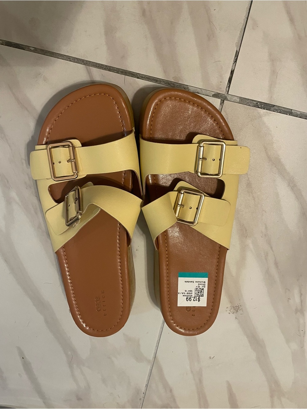 yellow wood platform sandals